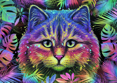 Пазл Trefl Uft Color Splash Різнокольоровий кіт 500 елементів (5900511374544)