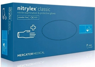 Перчатки нитриловые без талька Mercator Medical, размер М, 1 пара