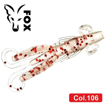 Силиконовая нимфа для микроджига Fox 5см Cricket #106 (clear silver red) (съедобная, 15шт)