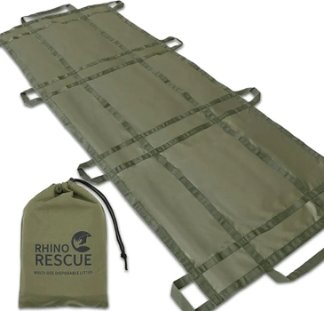 Ноші безкаркасні Rhino медичні тактичні евакуаційні в чохлі 582 г розмір 186x68 см 200 кг NYLON 500D (7772226567541)