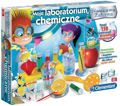 Zestaw do eksperymentów Clementoni Moje laboratorium chemiczne (8005125602506)