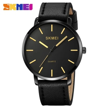 Наручные часы Skmei 1984 Черный с золотистым Кварцевый механизм