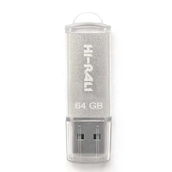 Флеш пам'ять HI-RALI Rocket 64GB Flash Drive USB2.0 універсальний накопичувач/флешка для зберігання, перенесення та обміну даними для пристроїв/ПК/ноутбука Сталевий