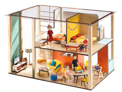 Zestaw do zabawy Djeco City House Doll's House with Furniture (3070900078383)