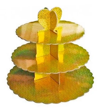 Подставка для капкейков "Hologram gold" высота - 35 см