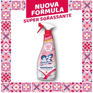 Спрей - мус обезжириватель с отбеливателем ACE SPRAY SGRASSATORE IGIENIZZANTE CON CANDEGGINA Sgrassa e deodora 750 мл