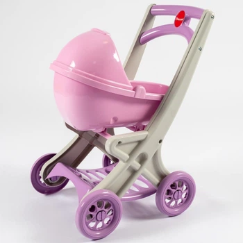 Дитяча коляска для ляльок з люлькою Doloni Toys 0121/04 Іграшкова коляска Сіро-рожева