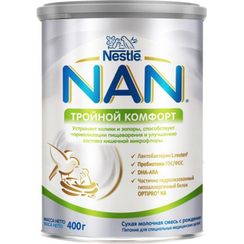 Дитяча суміш Nestle NAN Потрійний комфорт від народження, 400 г (7613035351462)