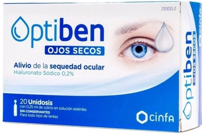 Краплі для очей Cinfa Optiben Ojos Secos 20 шт (8470002100152)