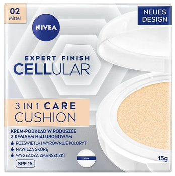 Кушон Nivea Expert Finish Cellular 3 в 1 Care Cushion SPF15 02 Medium 15 мл (4005900897336)