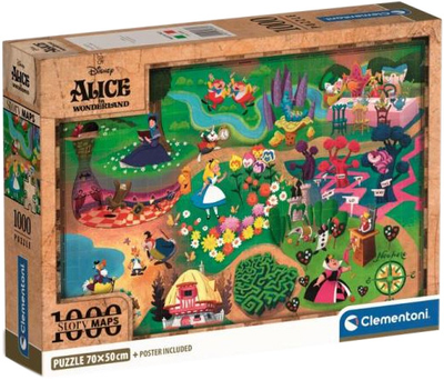 Puzzle Clementoni Compact Disney Maps Alice 1000 elementów (8005125397853)