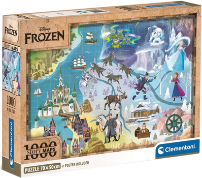 Пазл Clementoni Compact Disney Maps Frozen 1000 елементів (8005125397846)