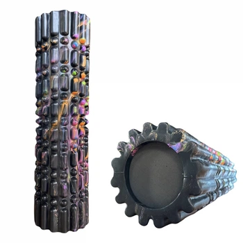 Ролик-роллер массажный Grid Combi Yoga Roller 12х45 см для йоги, фитнеса, массажа, черный (MS3341-21)