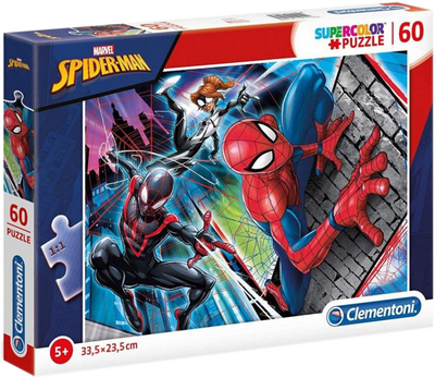 Пазл Clementoni Суперколір Spider-Man 60 елементів (8005125260485)