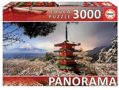 Puzzle Educa Góra Fuji Pagoda Chureito Japonia 3000 elementów (8412668180130)