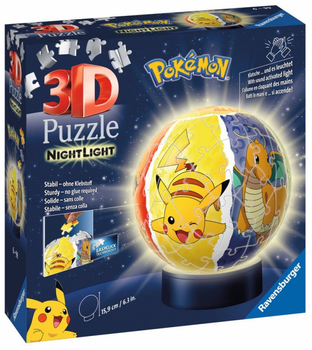 Puzzle 3D Ravensburger Świecąca Kula Pokemon 72 elementów (4005556115471)