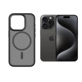 Силиконовый чехол Monblan iPhone 15 Pro Series Magnetic Crystal Black