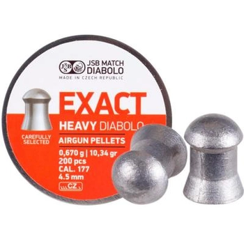 Кульки JSB Diabolo Exact Heavy 4,52 мм, 0,670 г, 200шт/уп (546267-200)