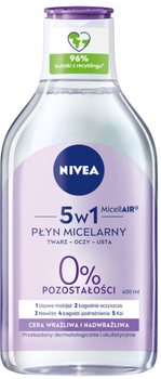 Płyn micelarny Nivea MicellAir Skin Breathe pielęgnujący do cery wrażliwej i nadwrażliwej 400 ml (5900017053660)