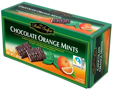 Шоколадні цукерки з м'ятою і апельсином Maitre Truffout Orange Mints 200 г
