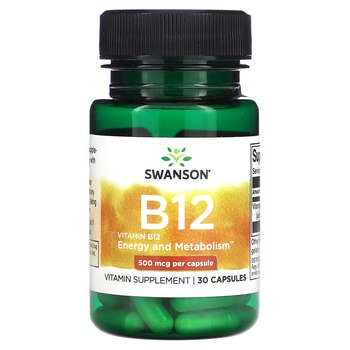 Витамин В12 (Цианокобаламин) Vitamin B-12 500мкг - 30 капсул