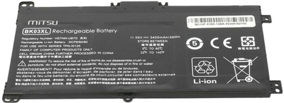 Bateria Mitsu do laptopów HP Pavilion X360 14-BA 11.55V 3400 mAh (39 Wh) (5BM742-BC/HP-X360-14BA)