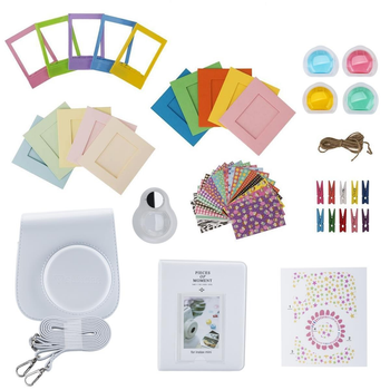 Подарочный набор для камери Instax mini 12 11 Ice White белый с комплектом аксессуаров (чехол, альбом, рамки, линзы,...)
