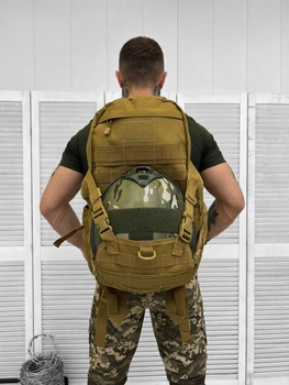 Рюкзак тактичний з утримувачам для шолома Tactical Backpack Coyote 30 л