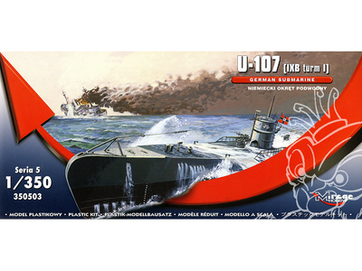 Пластикова модель Mirage Hobby Корабель U-Boat U-107 IXB (5901461350534)