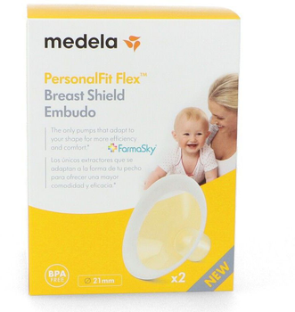 Silikonowe osłonki na piersi do karmienia Medela Funil PersonalFit Flex 21 mm (7612367056045)