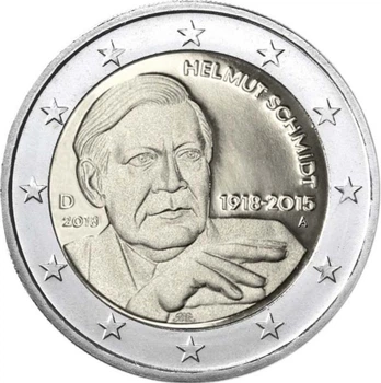 Монета Германия 2 евро 2018 Биметалл UNC А Гельмут Шмидт