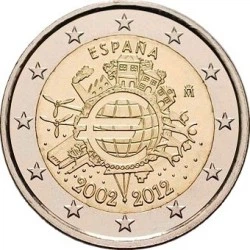 Монета Іспанія 2 євро 2012 «10 років євро» UNC (KM#1252)