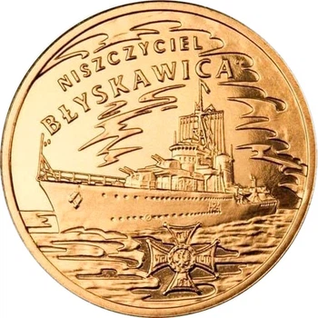 Монета Польща 2 злотих 2012 UNC Корабель Есмінець «Блискавка» (Y#820)