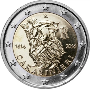 Монета Италия 2 евро 2014 Биметалл UNC Карабинеры
