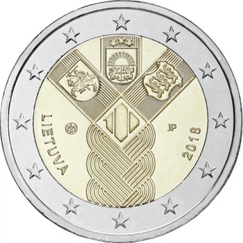 Монета Литва 2 євро 2018 «100-річчя незалежності прибалтійських держав» UNC