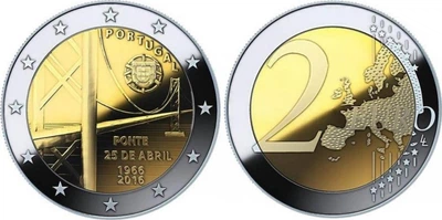 Монета Португалия 2 евро 2016 Биметалл UNC Мост