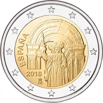 Монета Испания 2 евро 2018 Биметалл UNC Сантьяго-де-Компостела