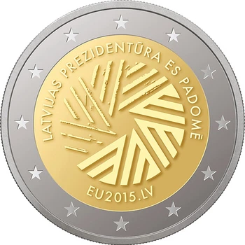 Монета Латвія 2 євро 2015 «Рада Європи» UNC (KM#173)