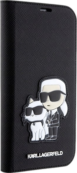 Etui z klapką Karl Lagerfeld Saffiano Karl&Choupette do Apple iPhone 14 Black (3666339122782)