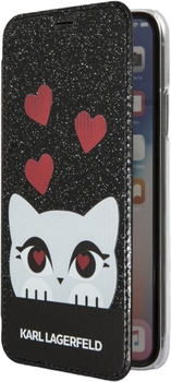 Etui z klapką Karl Lagerfeld Valentine do Apple iPhone X/Xs Black (3700740413647)