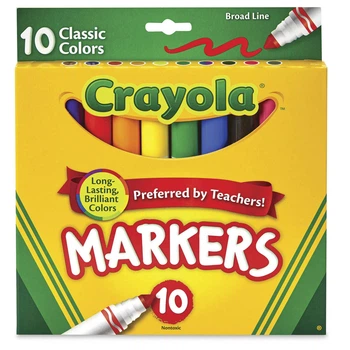 Фломастеры Crayola Classic толстые 10 цветов