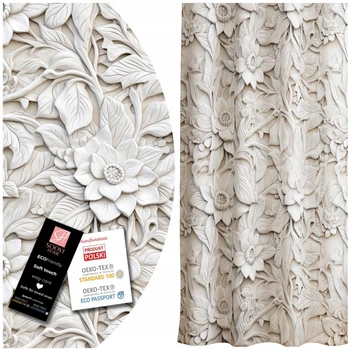 Готова напівзатемнювальна штора Soovi Home 140 х 250 см на тасьмі 3D flowers (14559846382)