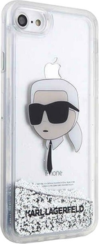 Панель Karl Lagerfeld Glitter Karl Head do Apple iPhone 7/8/SE 2020/SE 2022 Silver (3666339118860)