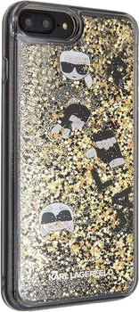 Etui Karl Lagerfeld Glitter do Apple iPhone 7/8 Plus Black Gold (3700740444597)