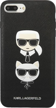 Панель Karl Lagerfeld Saffiano Karl&Choupette Head do Apple iPhone 7 Plus / 8 Plus Black (3666339054991)