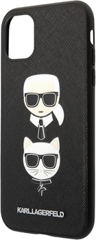 Панель Karl Lagerfeld Saffiano Karl&Choupette Head do Apple iPhone 11 Pro Black (3666339055035)