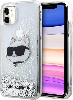 Панель Karl Lagerfeld Glitter Choupette Head do Apple iPhone Xr/11 Silver (3666339118952)