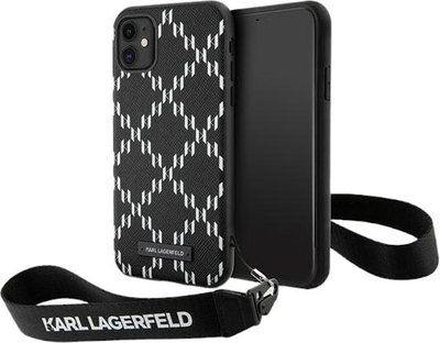 Панель Karl Lagerfeld Monogram Losange Saffiano do Apple iPhone Xr/11 Black (3666339169992)