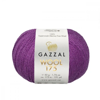 Пряжа Gazzal Wool 175 334-Фиолетовый