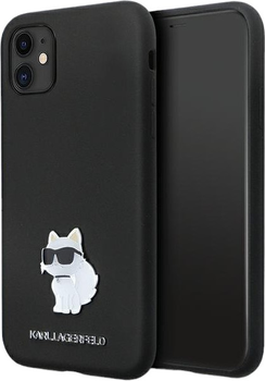 Панель Karl Lagerfeld Silicone C Metal Pin do Apple iPhone Xr/11 Black (3666339166274)